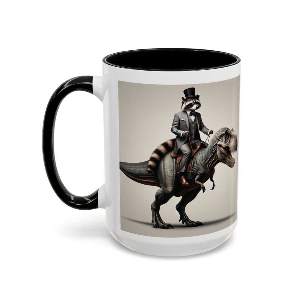 Señor Sanchez Riding a T‑Rex | Accent Coffee Mug 15oz