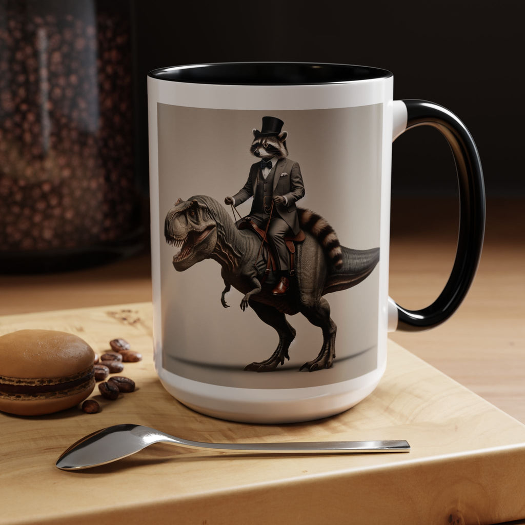 Señor Sanchez Riding a T‑Rex | Accent Coffee Mug 15oz