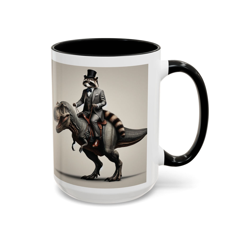 Señor Sanchez Riding a T‑Rex | Accent Coffee Mug 15oz