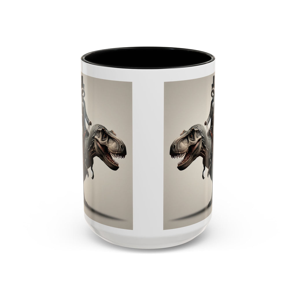 Señor Sanchez Riding a T‑Rex | Accent Coffee Mug 15oz