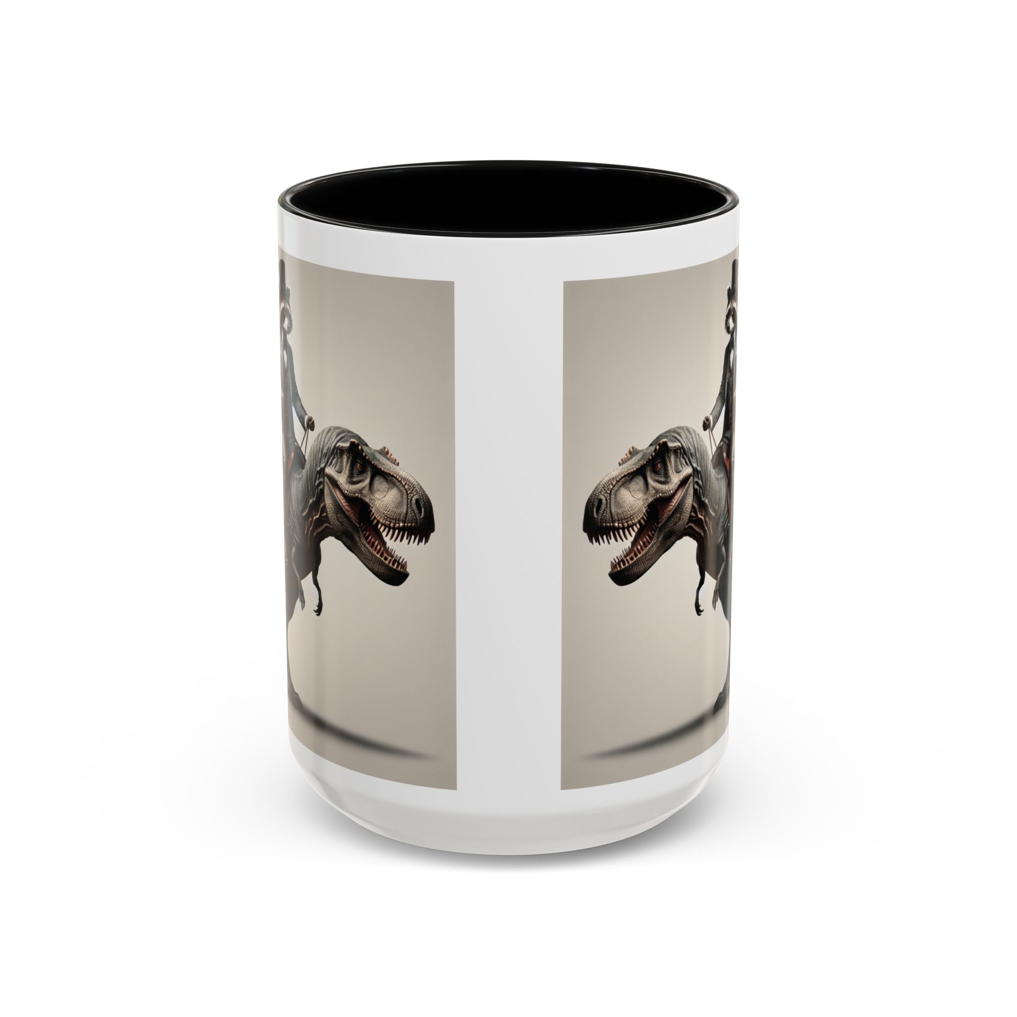 Señor Sanchez Riding a T‑Rex | Accent Coffee Mug 15oz