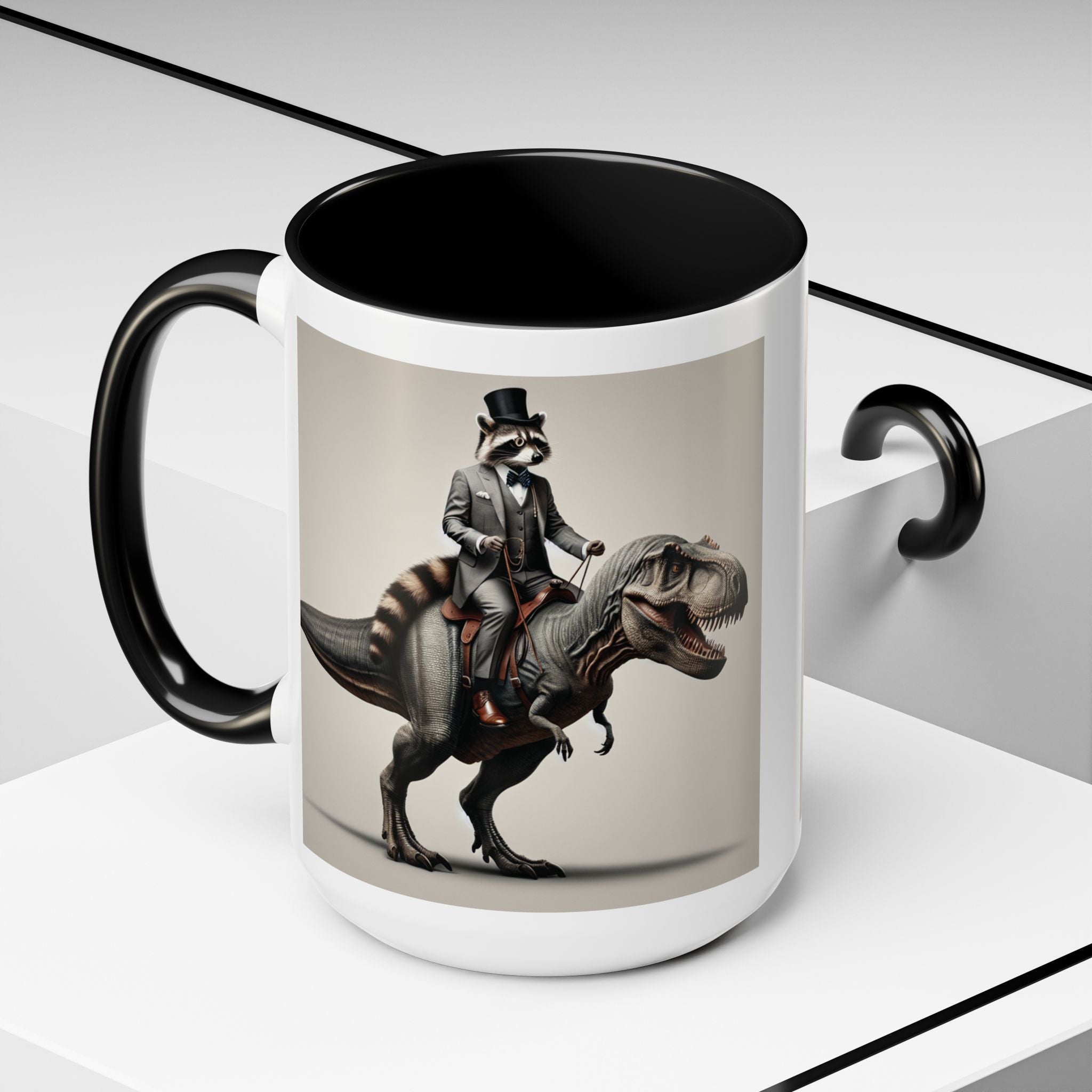Señor Sanchez Riding a T‑Rex | Accent Coffee Mug 15oz